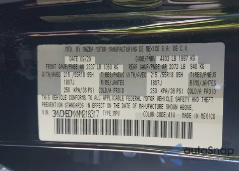 2021 Mazda Cx-30 Premium from USA, damaged, VIN 3MVDMBDMXMM218317